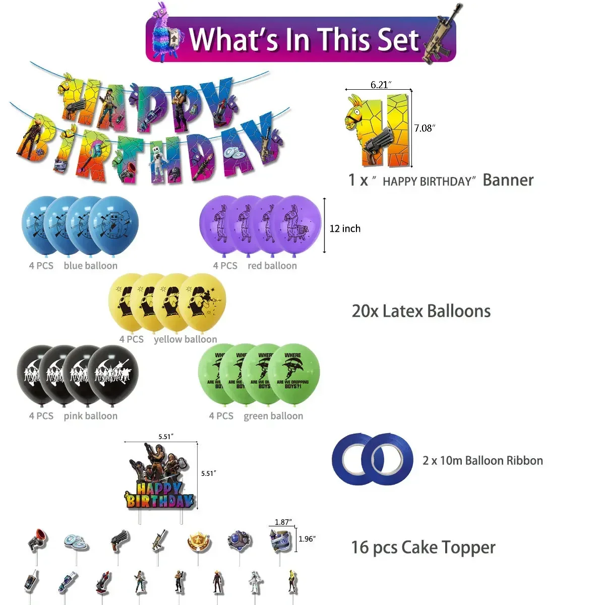 Hot Game Fortnite Theme DIY Ba - Party Games No Supplies review and price