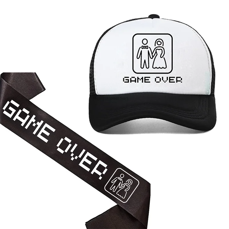 Groom To Be Sash Game Over Hat - Party Games No Supplies review and price
