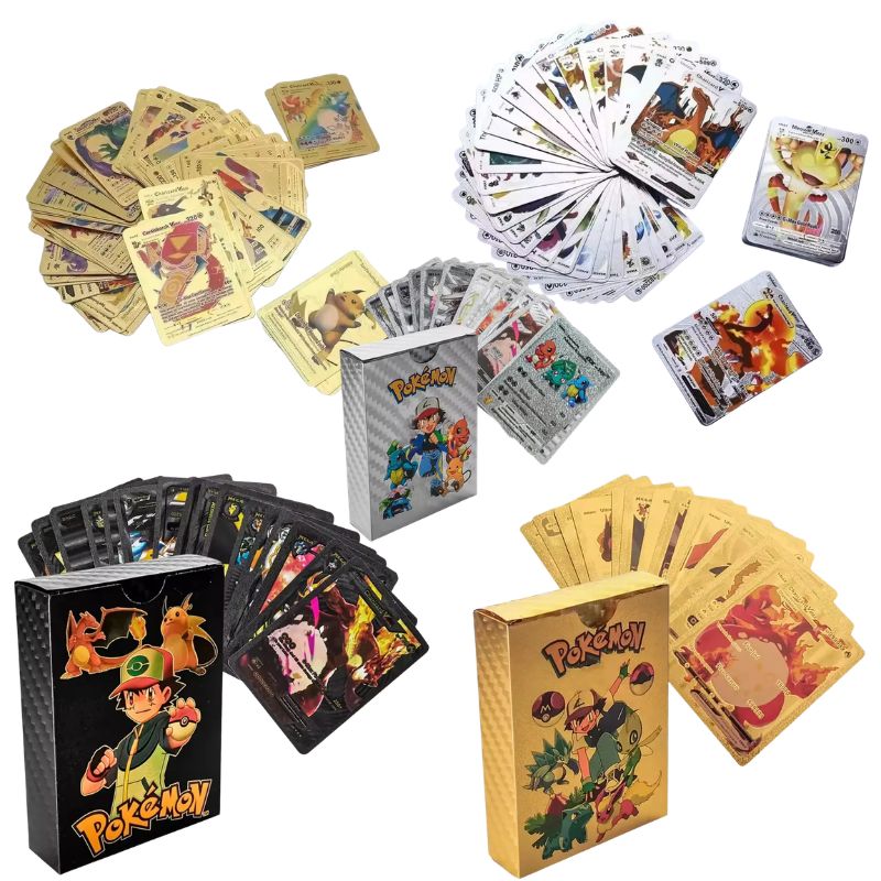 55PCS Cards Vmax GX Gold Foil  - Party Games In Spanish review and price