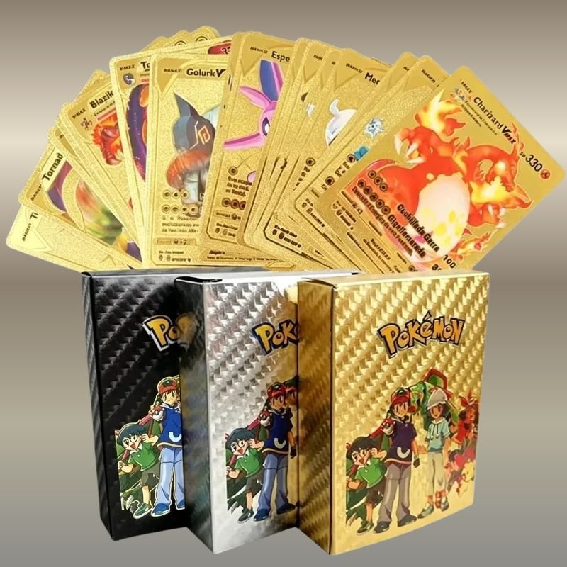 55PCS Cards Vmax GX Gold Foil  - Party Games In Spanish review and price