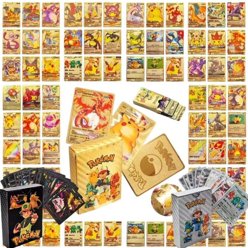 55PCS Cards Vmax GX Gold Foil  - Party Games In Spanish review and price